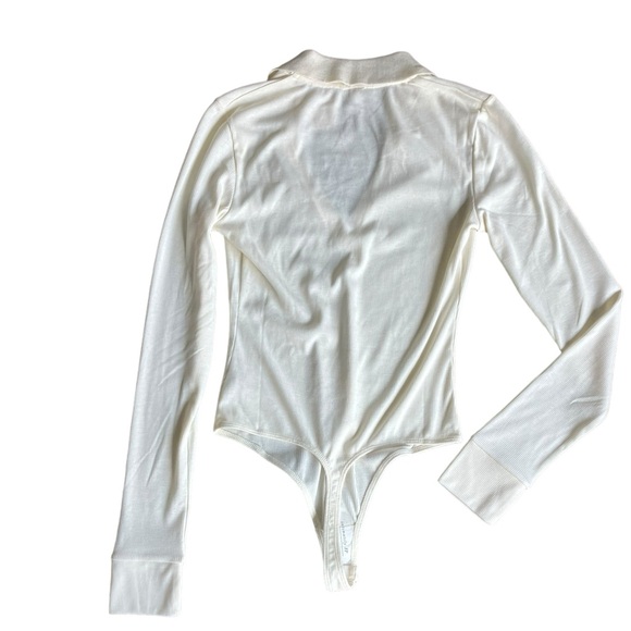 NWT🔖 FREE PEOPLE Intimately Do It Right Bodysuit Ivory Collar Women’s M - Picture 3 of 10